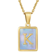 Titanium Steel 26 English Letter Necklace Blue – Jewelry Gift Ideas — 3