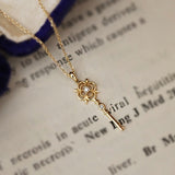 S925 Sterling Silver Gold Plated Key Necklace – Jewelry Gift Ideas — 4
