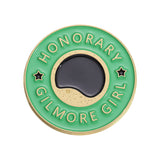 Round Geometric Green English Metal Brooch – Jewelry Gift Ideas — 4