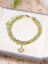 Double Layer Apricot Leaf Hetian Jade Hand String – Gifts for Her — 2