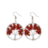 Hand Wrapped Curved Natural Gravel Colorful Earrings – Stylish Gifts — 13