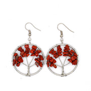 Hand Wrapped Curved Natural Gravel Colorful Earrings – Stylish Gifts — 13