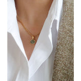 Oval Pendant Necklace Simple Versatile Titanium – Jewelry Gift Ideas — 1