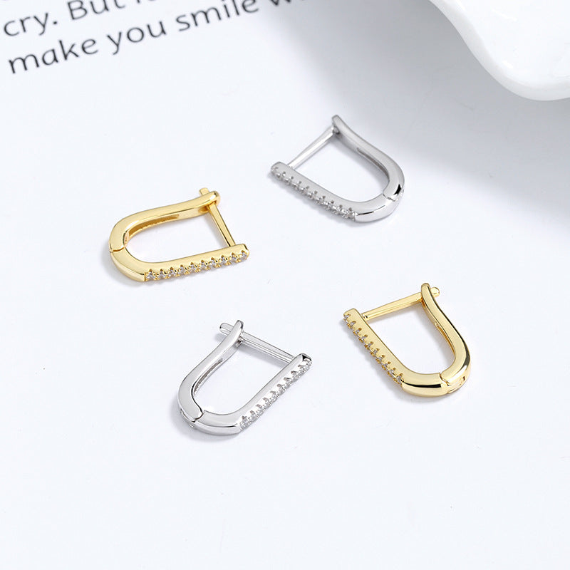 925 Sterling Silver Geometric U-shaped Earrings – Gifts for Her — 1