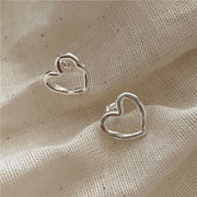 Women's S925 Sterling Silver Hollow Heart Earrings – Gifts for Her — 4