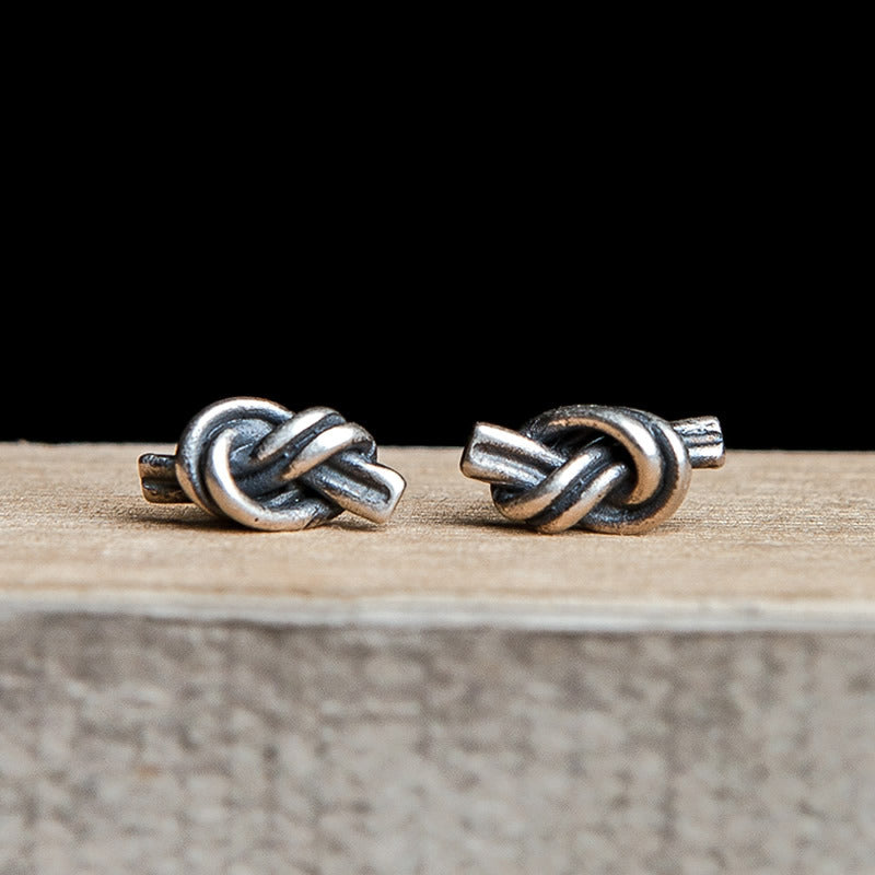 Retro 925 Sterling Silver Knotted Earrings – Unique Gift Ideas — 1