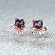 Fashion Cat Footprints Crystal Earrings For Women – Stylish Gifts — 3