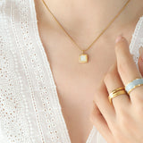 French Ins Cold Style Square White Sea Shell – Jewelry Gift Ideas — 4