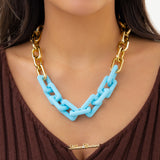 Personality Stitching Cross Button Chain Necklace – Jewelry Gift Ideas — 4