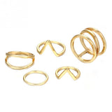 Punk Gold Geometric Alloy Ring Set – Unique Gift Ideas — 2