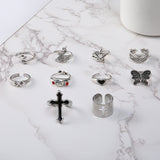 Exaggerated Oil Cross Personality Ring 10 Piece Set – Gift Ideas — 2