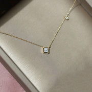 S925 Sterling Silver Necklace Emerald Sugar Cube – Jewelry Gift Ideas — 5