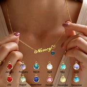 Personalised Birthstone Pendant Letter Necklace – Jewelry Gift Ideas — 3