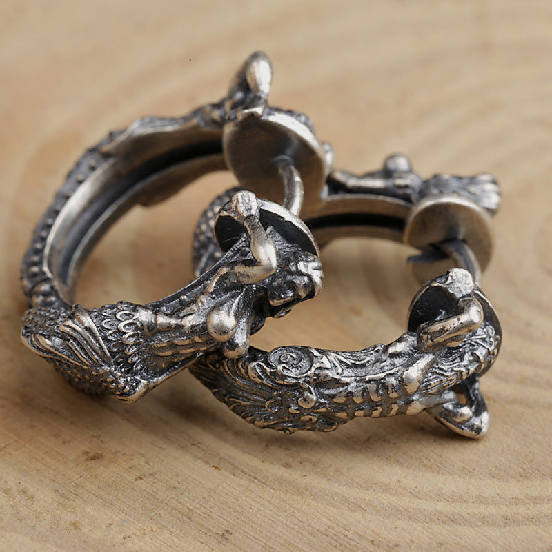 S925 Silver Earrings Poseidon Mermaid Earrings Niche – Practical Gifts — 1
