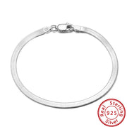 S925 Sterling Silver Bracelet Flat Snake Bone – Jewelry Gift Ideas — 15