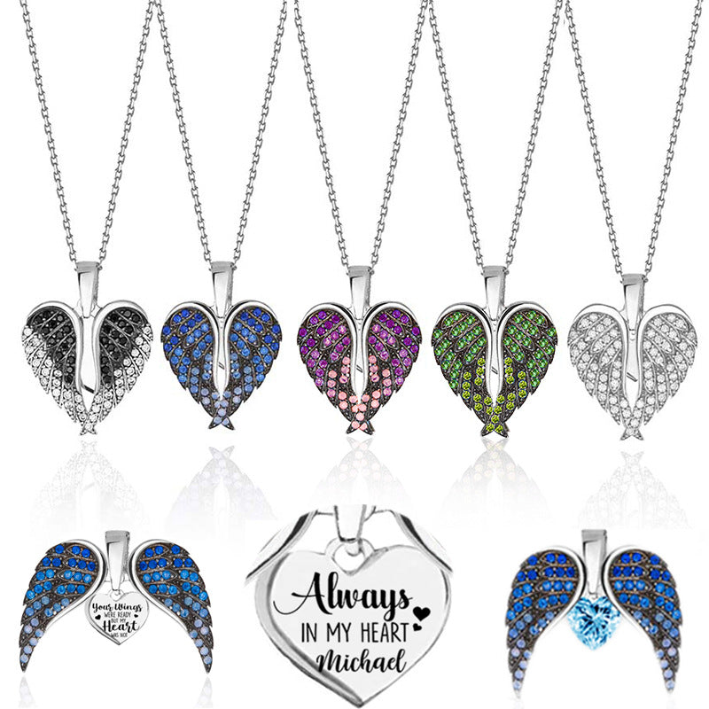 Angel Wings Heart Pendant Necklace Women – Jewelry Gift Ideas — 1