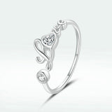 White Gold Plated Heart Shaped Zircon English Ring – Stylish Gifts — 5