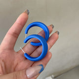 Fresh Mint Blue Versatile C-shaped Earrings – Birthday Gifts — 7