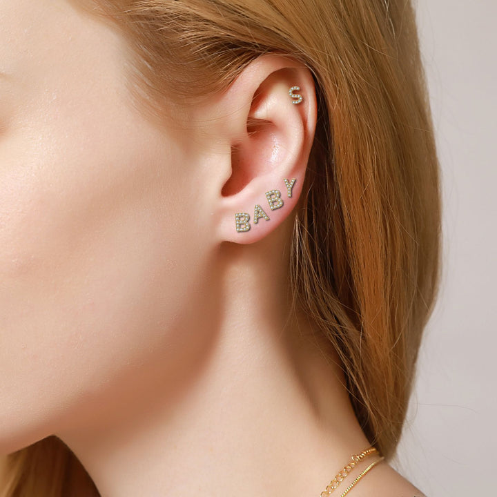 Fashion Trend Small Letter Ear Studs – Stylish Gifts — 1
