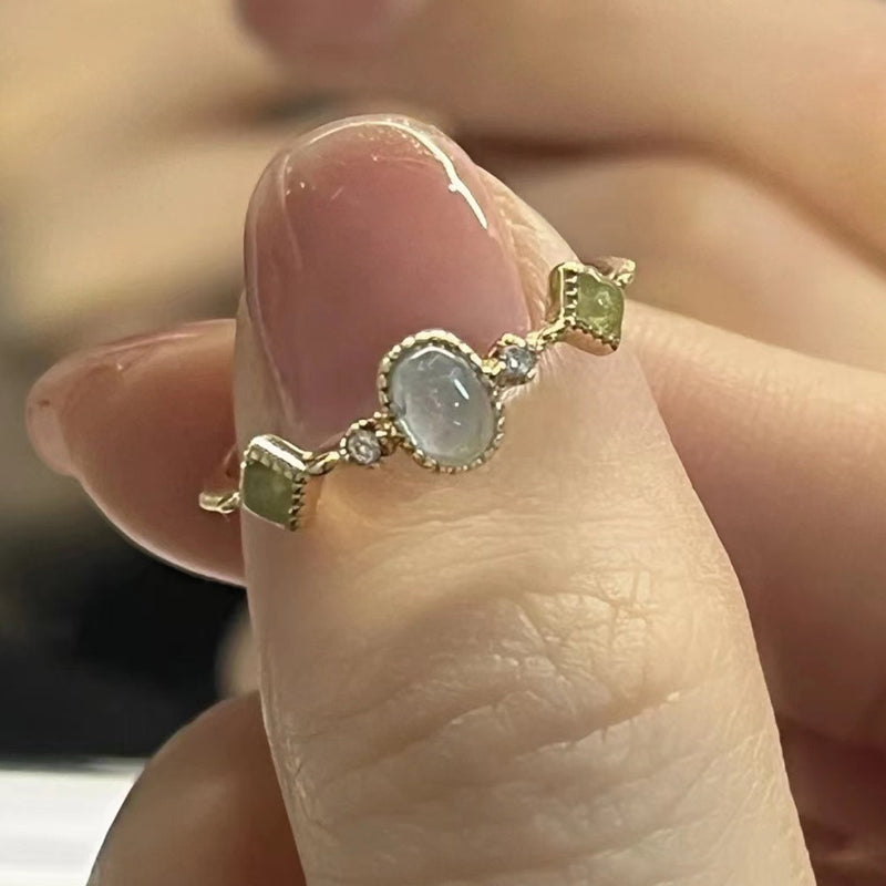 Glass Colorful Gem Ring Female Summer Fashion Net Red – Stylish Gifts — 1