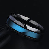 Fashion And Creative Black And Blue Groove Ring – Stylish Gifts — 5