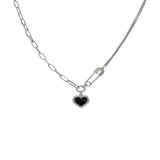 Light Luxury Zircon Black Love Splicing Necklace – Jewelry Gift Ideas — 3