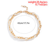 Crossed Artificial Pearl Cross Chain Necklace – Jewelry Gift Ideas — 3