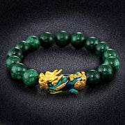 Fashion Pixiu Dry Green Sand Gold Jade Bracelet – Stylish Gifts — 10