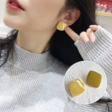 925 Silver Needle Square Simple Color Stud Earrings – Gifts for Her — 7