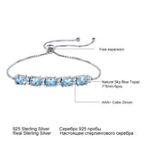 925 Sterling Silver Sky Blue Topaz Bracelet – Jewelry Gift Ideas — 3