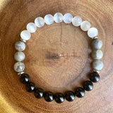 White Cat Eye Natural Map Stone Beaded Bracelet – Jewelry Gift Ideas — 2