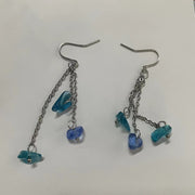Green Blue Glass Tassel Earrings Simple Temperament – Outdoor Gifts — 4