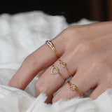 Stacking 14K Gold-Painted Heart Rings – Practical Gifts — 5