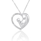 Crystal Hand In Hand Mom And Baby Love Heart Pendant – Gifts for Her — 3