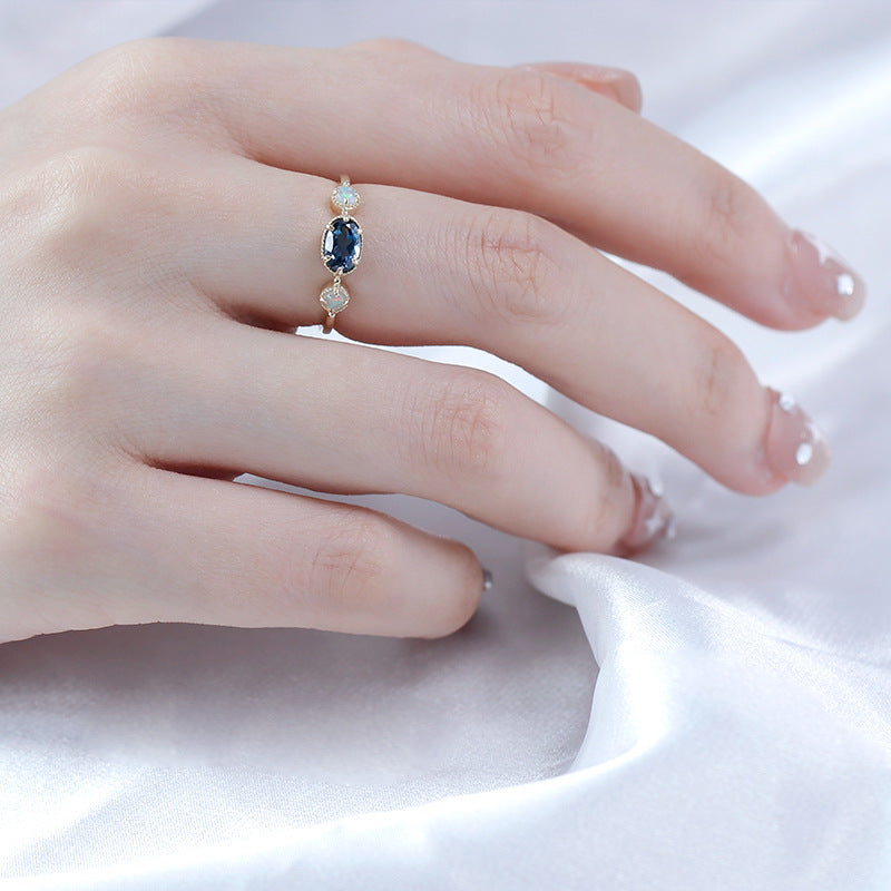Japanese Luxury Ring Natural London Blue Topaz – Practical Gifts — 1
