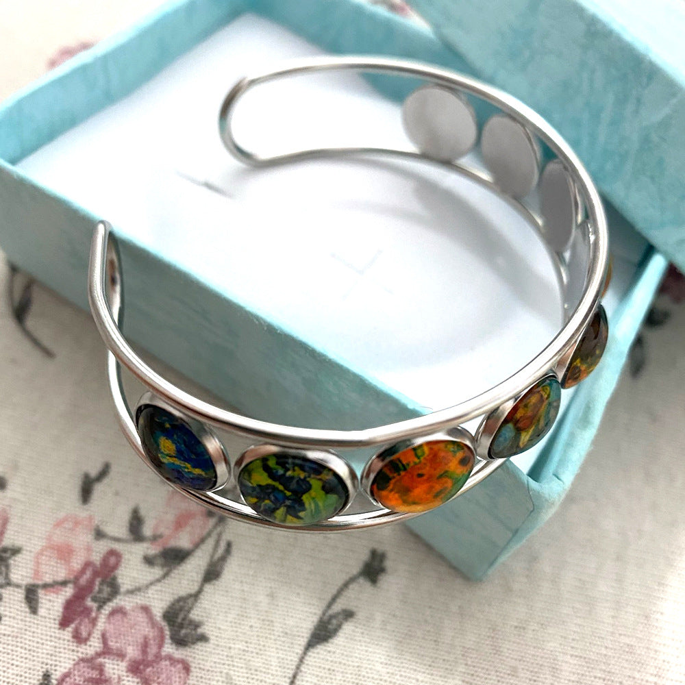 Van Gogh Starry Night Cuff Bracelet Handmade – Jewelry Gift Ideas — 1