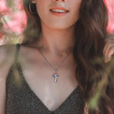 Rose Cross Necklace With Rhinestone Fashion – Jewelry Gift Ideas — 4