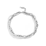Crossed Artificial Pearl Cross Chain Necklace – Jewelry Gift Ideas — 6