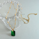 Emerald Zircon Pendant Necklace Earring Jewelry – Jewelry Gift Ideas — 6