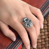 Vintage Flower Noble Aquamarine Gift Ring – Small Gift Ideas — 1
