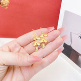 Women's Copper Apricot Leaf Eardrops – Gifts for Her — 7