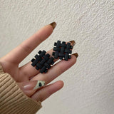 Women's Braided Square Design Stud Earrings – Gifts for Her — 5