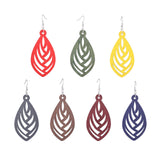 Hollow Geometry Wood Earrings Eardrop Personality – Birthday Gifts — 7