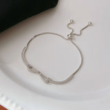 S925 Silver Bow Zircon Bracelet Adjustable Light – Jewelry Gift Ideas — 1