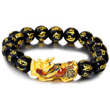 Gold Bead Bracelet Six-character Mantra Agate – Jewelry Gift Ideas — 2