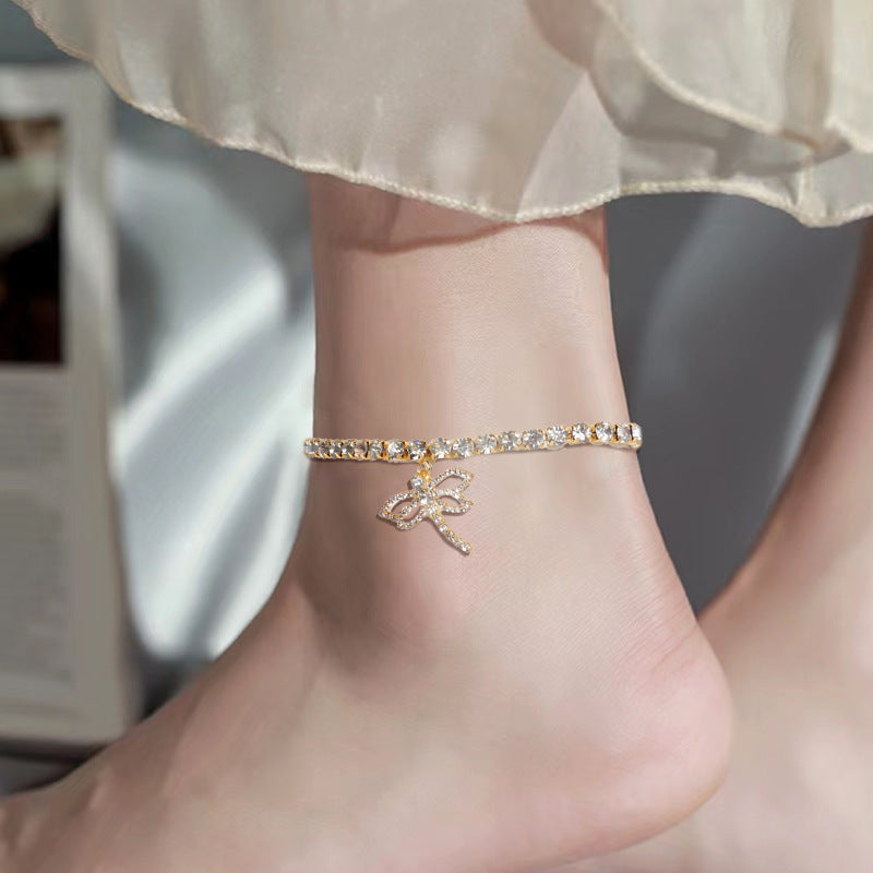 Water Diamond Chain Dragonfly Foot Chain – Birthday Gifts — 1