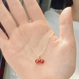 Red Cherry Garnet Necklace For Women Niche Design – Jewelry Gift Ideas — 9