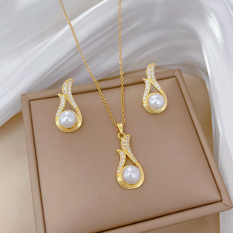 Necklace And Earrings Suite Light Luxury Full – Jewelry Gift Ideas — 1