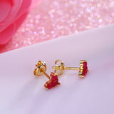 Women's Sterling Silver Gold Plated Red Corundum – Gifts for Her — 4