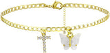 Butterfly Letter Feet Chain Fashion Inlaid Diamond – Stylish Gifts — 14
